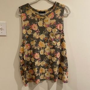 Floral muscle tee